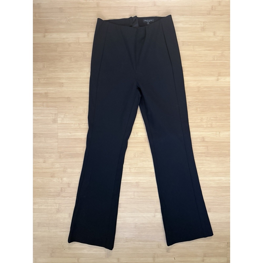 Rag & Bone Irena Boot Cut Kick Flare Leg Slack Dress Pants Size 4 Black Stretchy